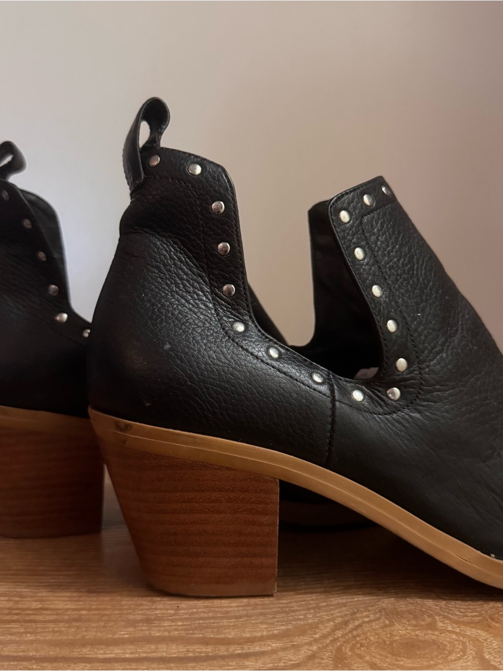 Rebecca Minkoff Black Studded Leather Ankle Boots - Women's Chelsea Heel